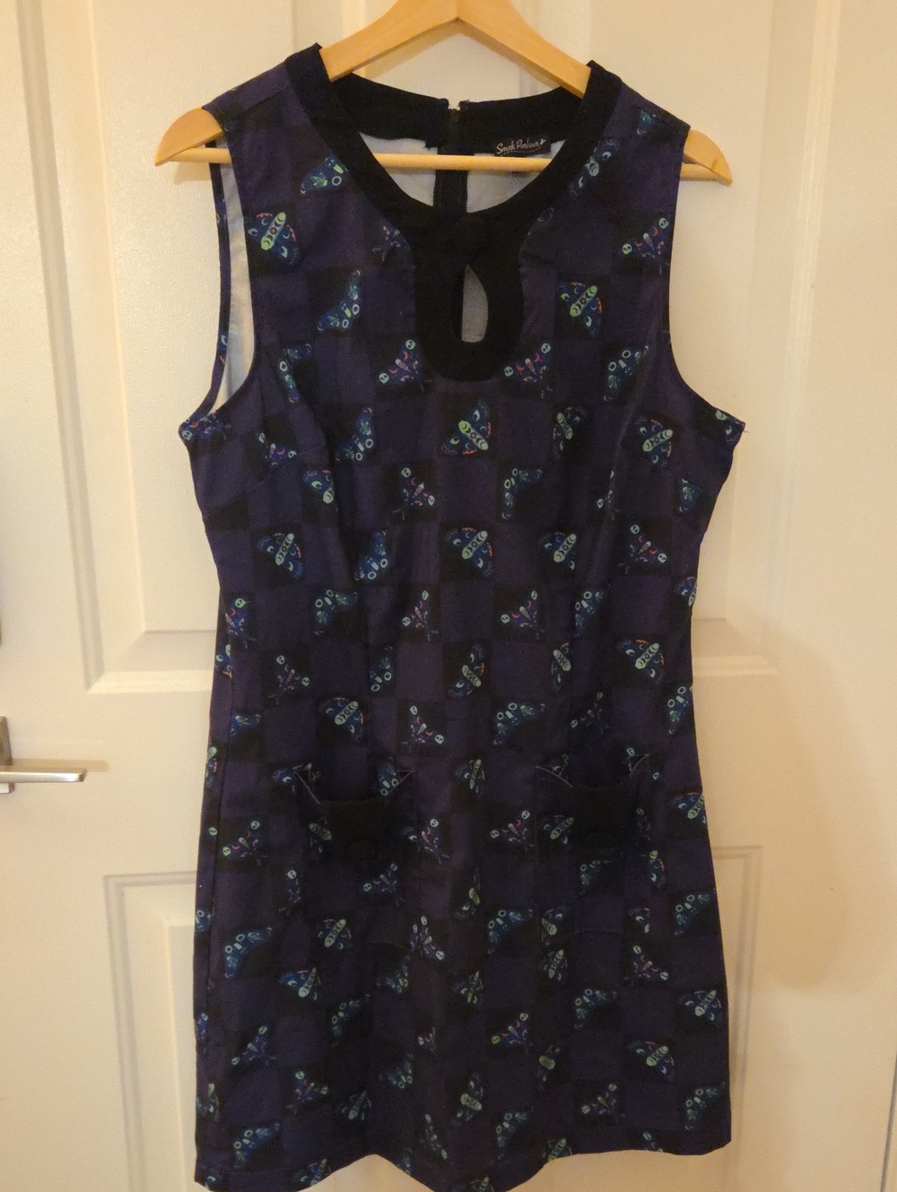 Smak Parlour Sleeveless Purple Moth Shift Dress